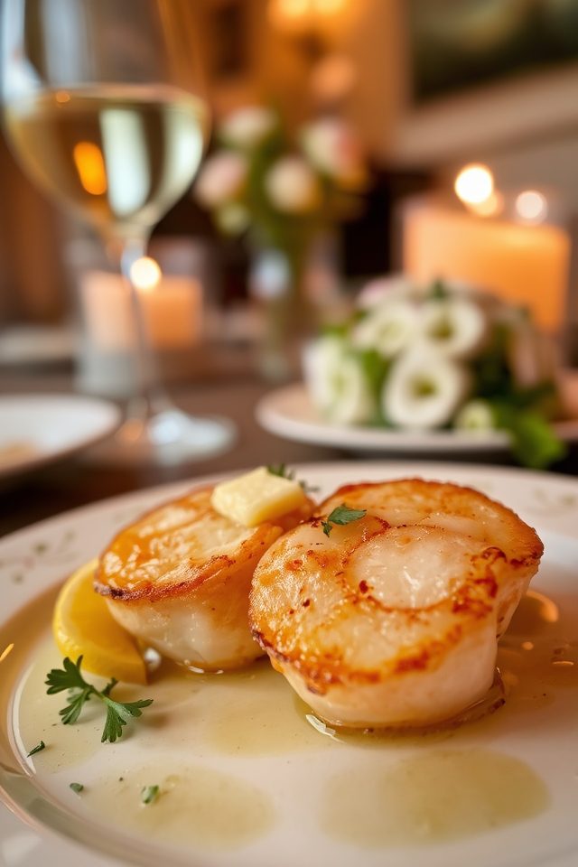 romantic garlic scallops dish
