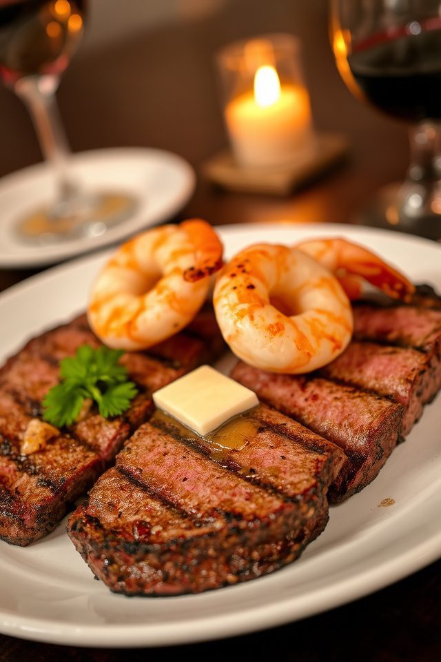 romantic garlic steak dinner
