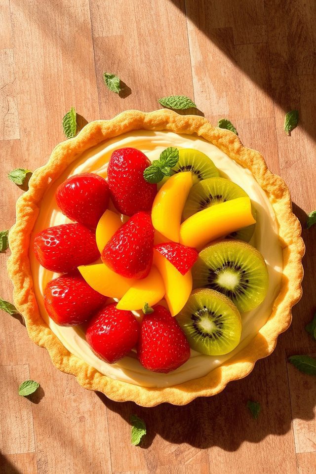 rum infused fruit tart dessert