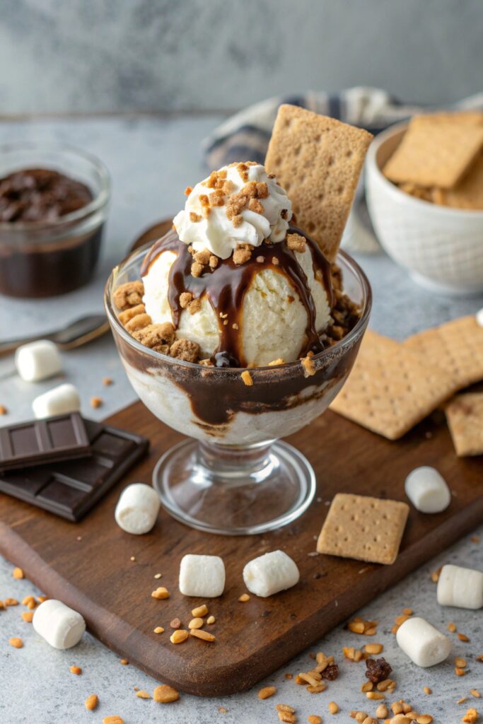 delightful s mores hot fudge