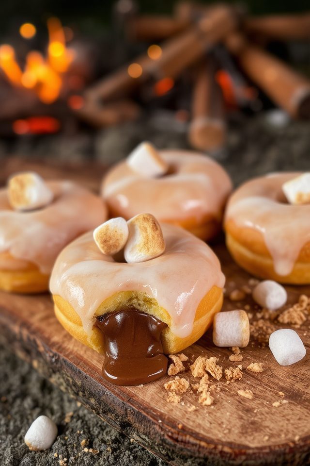 s mores inspired fluffy doughnuts
