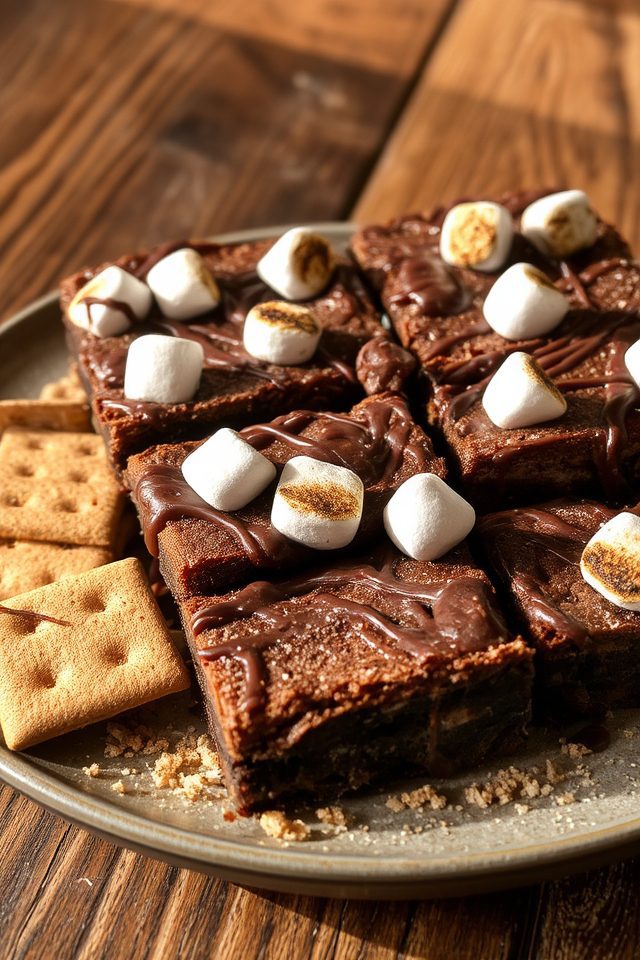 s mores inspired fudgy brownies