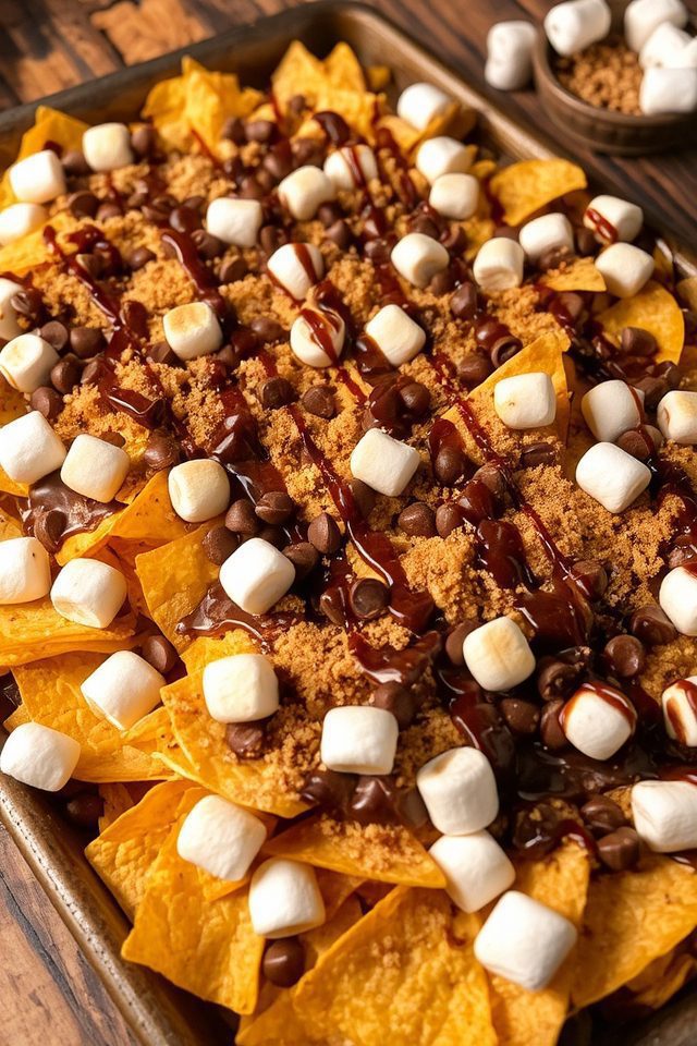 s mores inspired nacho dessert