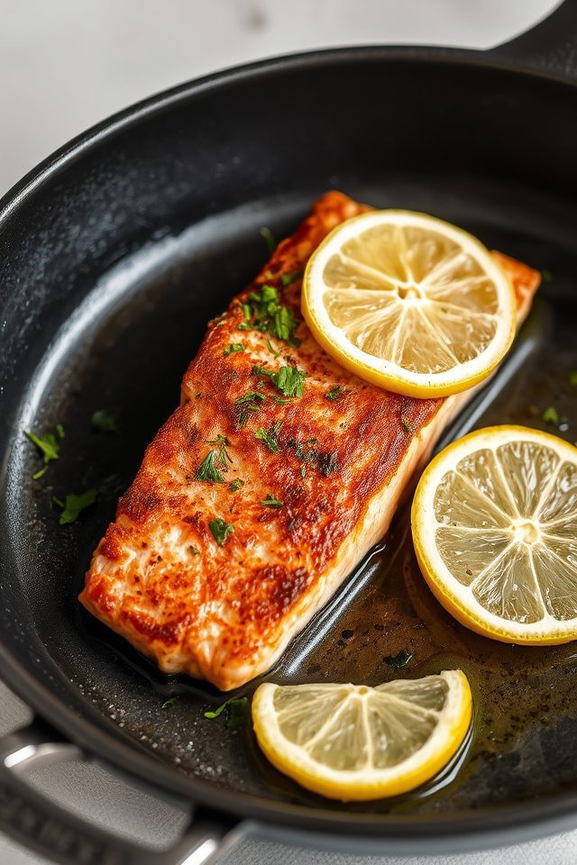 salmon cooked with lemon
