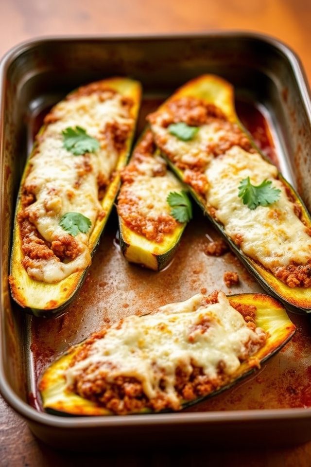 savory beef zucchini boats