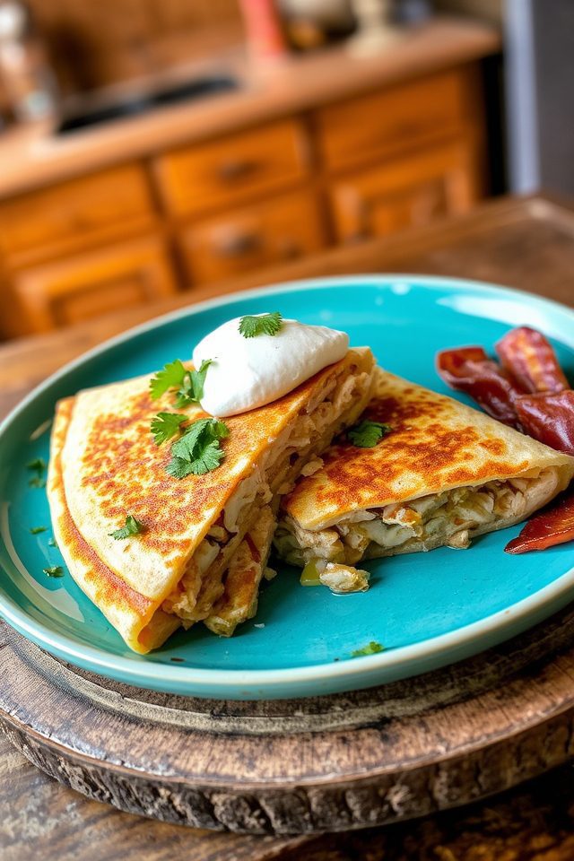 savory chicken bacon quesadillas