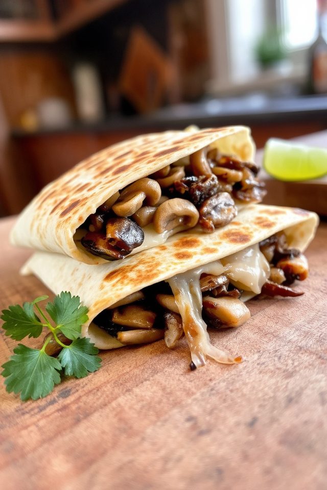 savory mushroom quesadilla delight