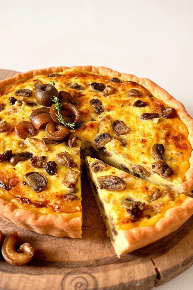 savory mushroom quiche dish