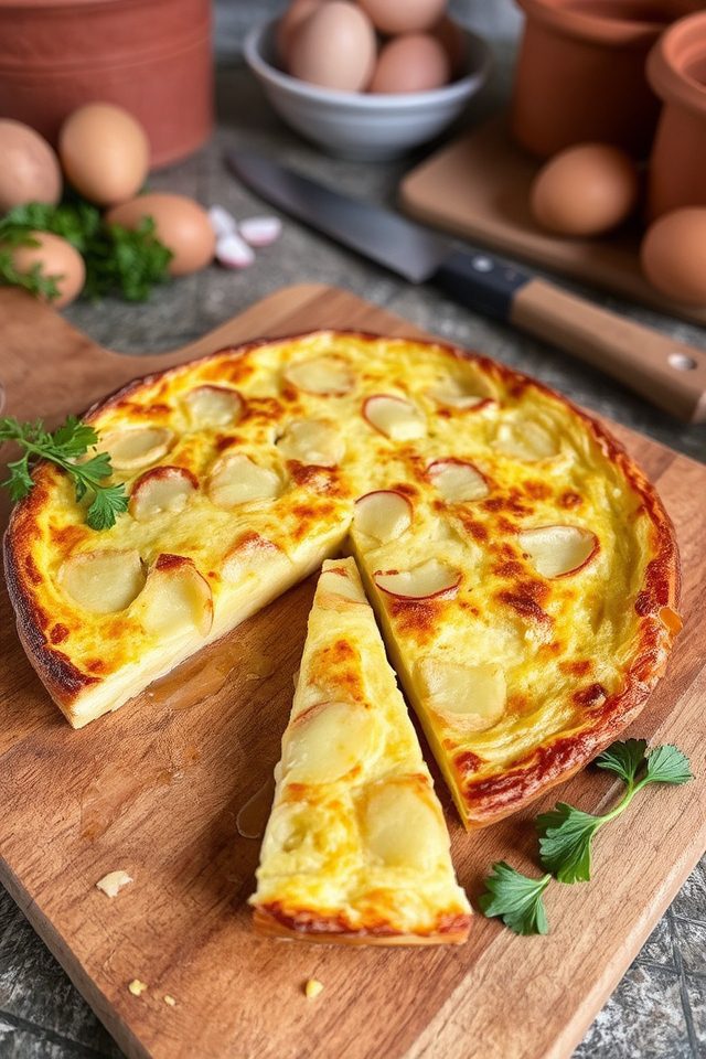 savory potato and onion omelette