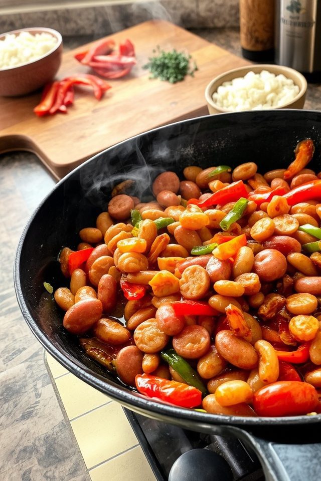 savory quick beans stir fry