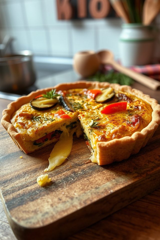 savory roasted vegetable quiche