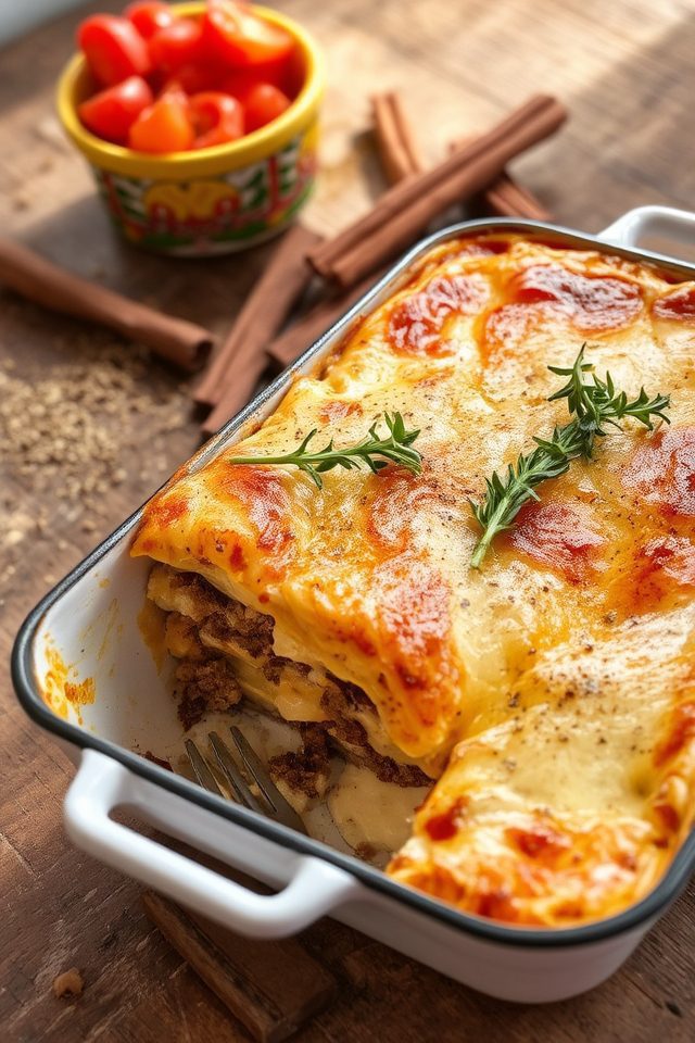 savory spiced meat layers
