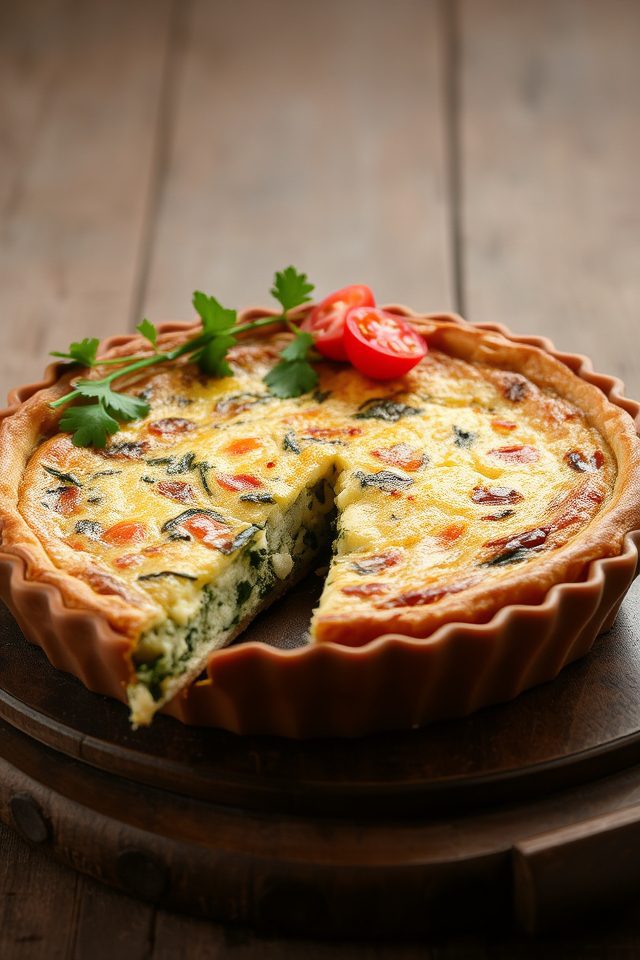 savory spinach feta quiche