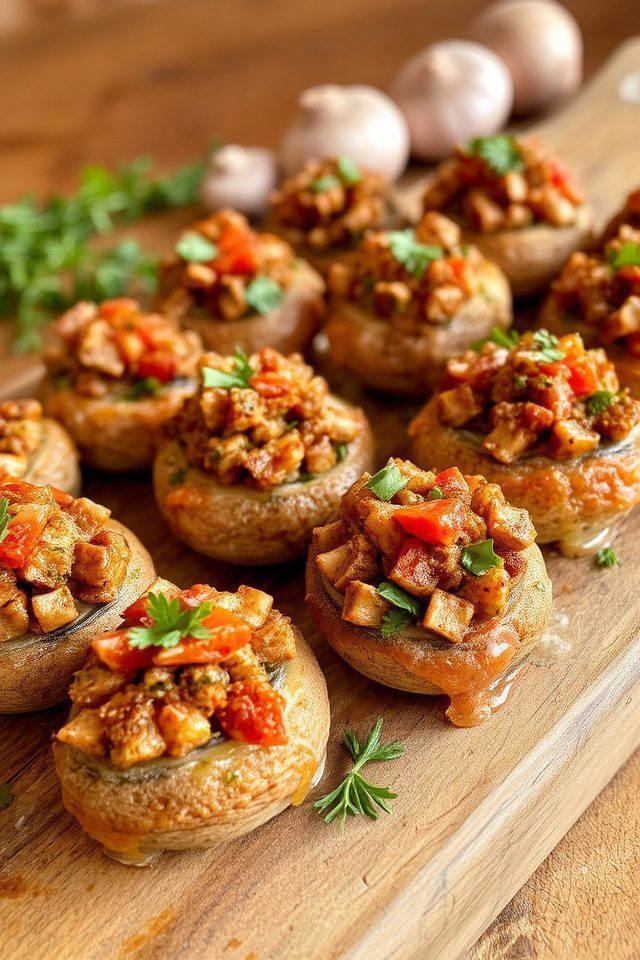 savory stuffed mushroom appetizer