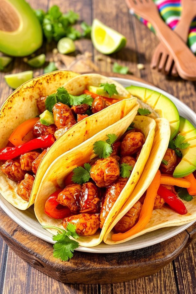 savory teriyaki chicken fajitas