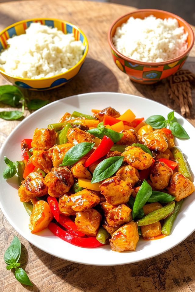 savory thai basil stir fry