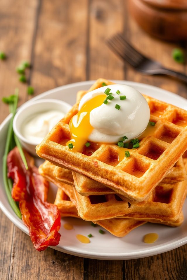savory waffles with cheese