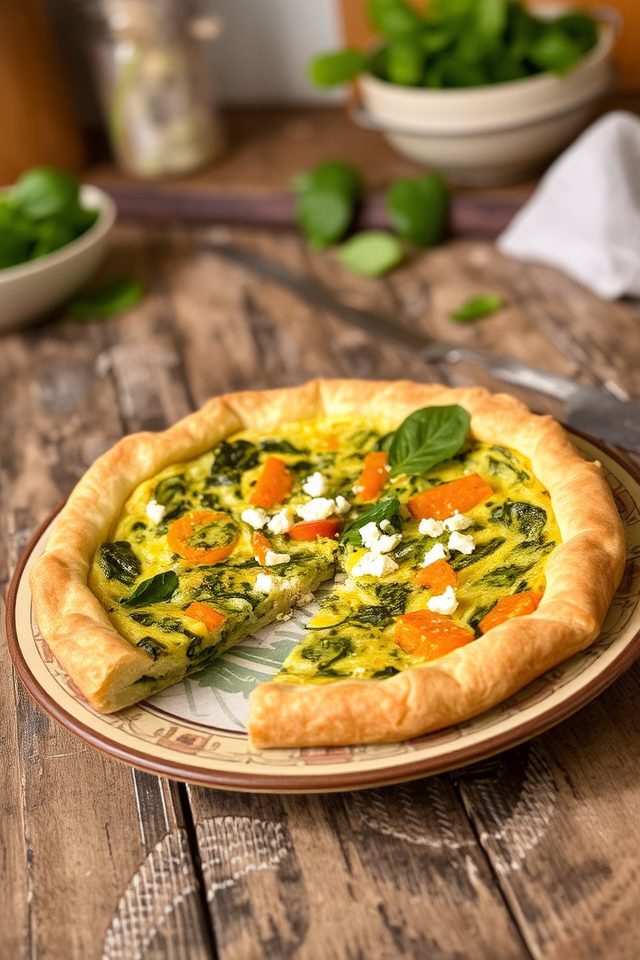 savory yam feta quiche