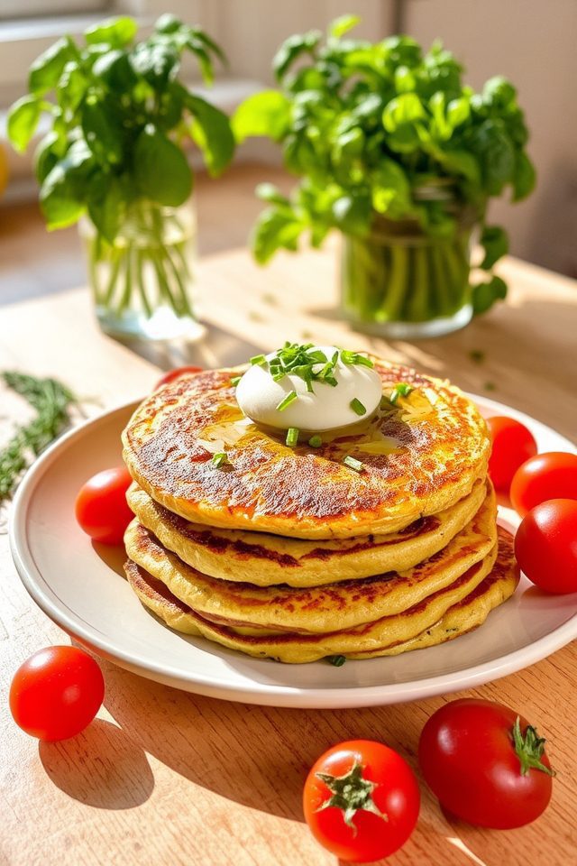 savory zucchini pancakes dish