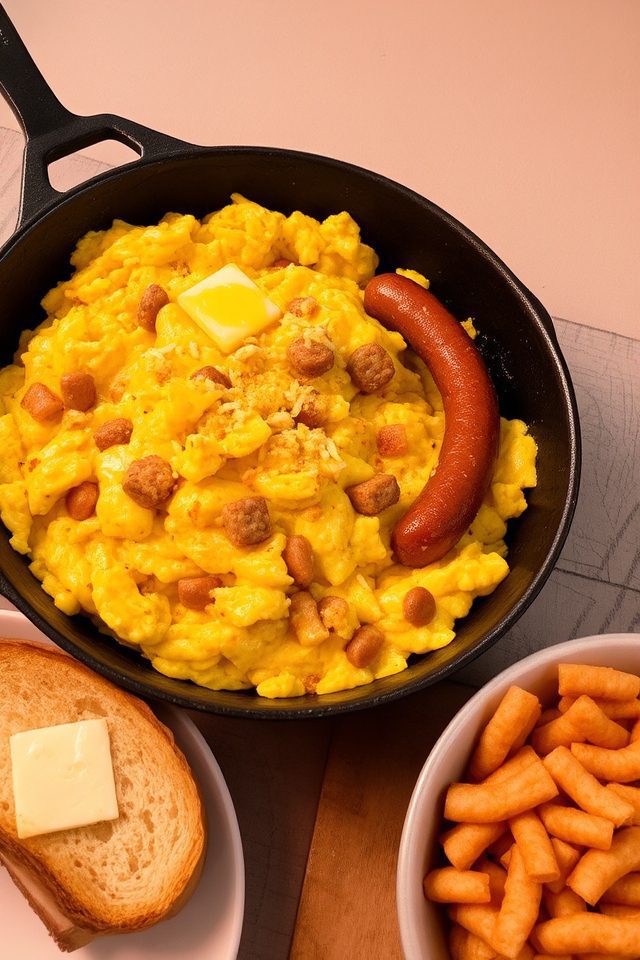 scrambled eggs and sausage