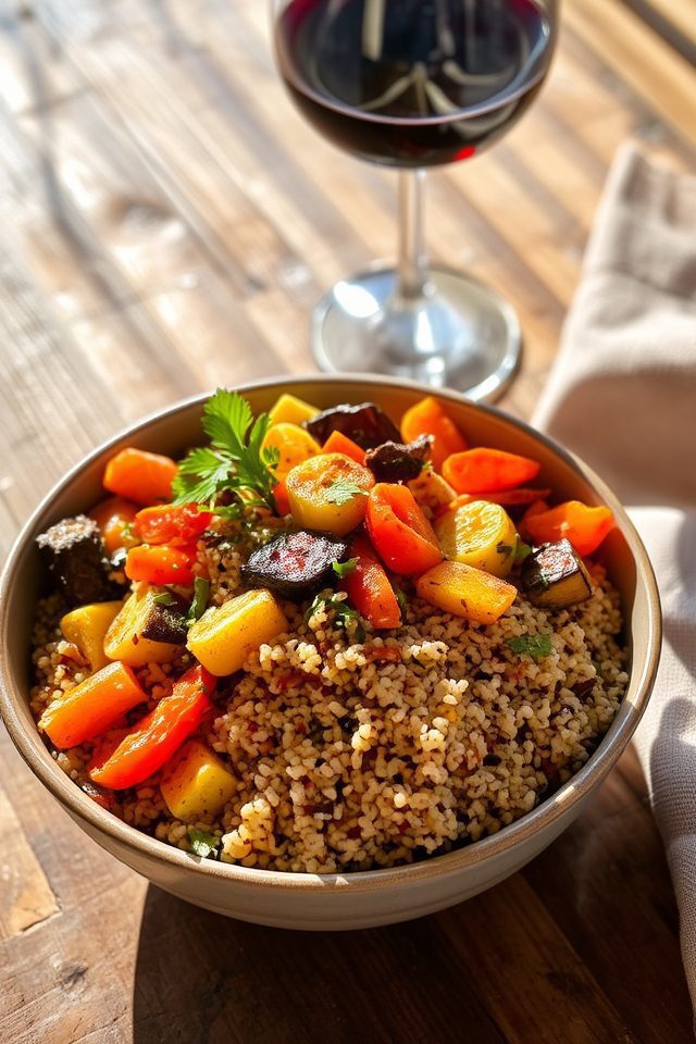 shiraz infused roasted vegetable salad