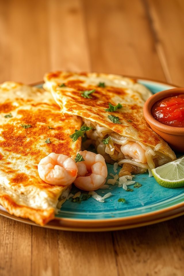 shrimp and cheese quesadilla