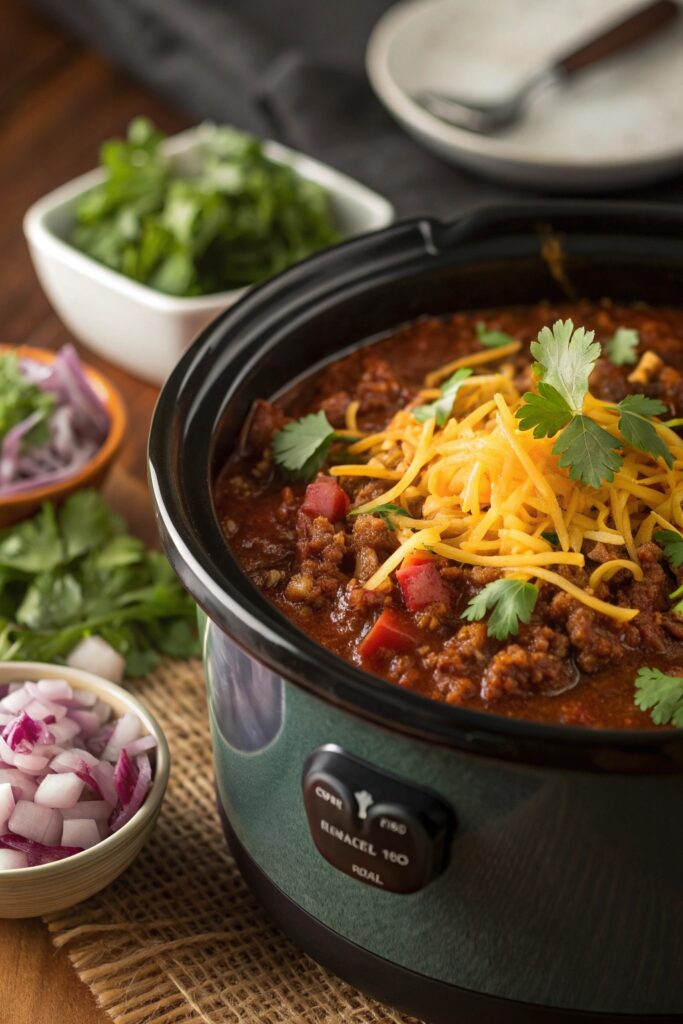 slow cooker beef chili