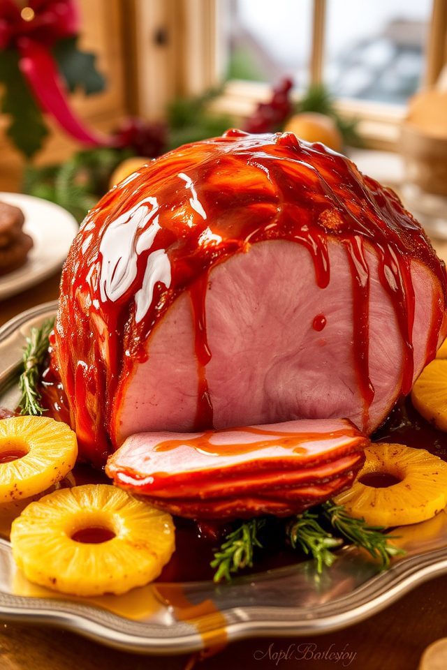 slow cooked maple ham