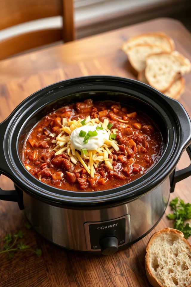 slow cooker beef chili