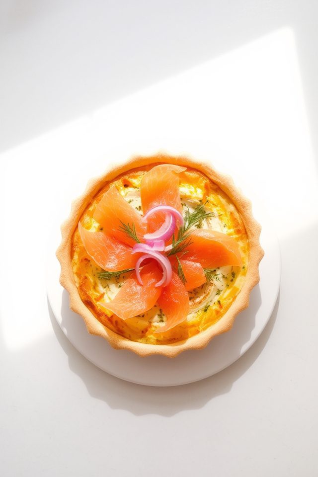 smoked salmon cream quiche