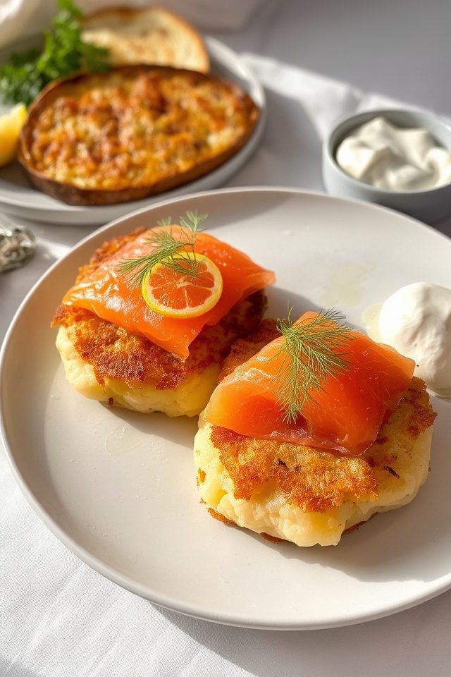 smoked salmon potato cakes