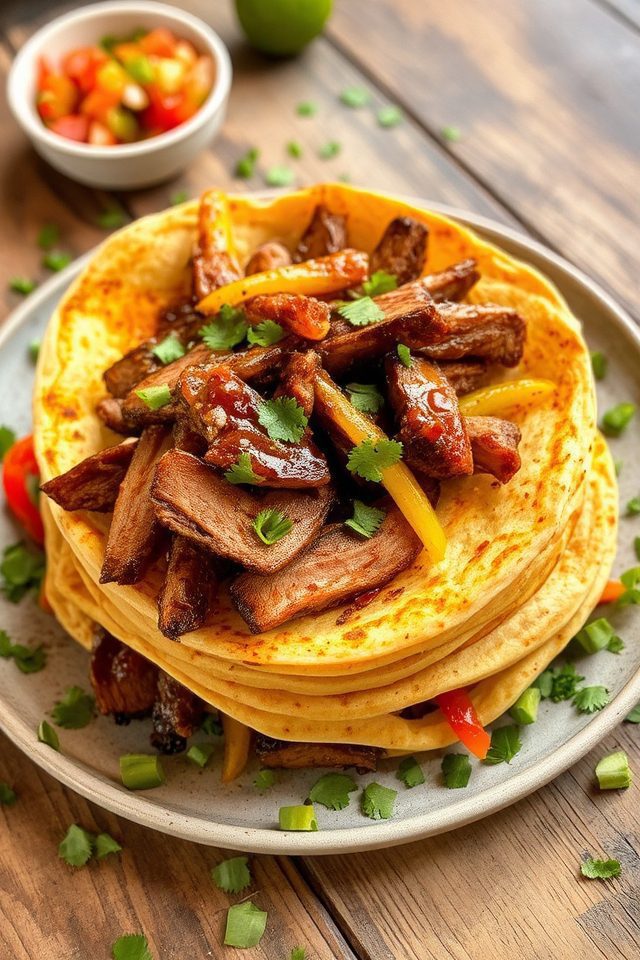 smoky brisket stuffed fajitas