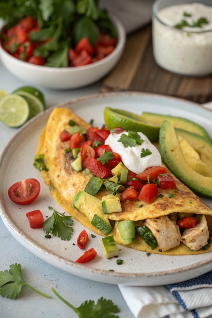 spicy southwest breakfast omelet