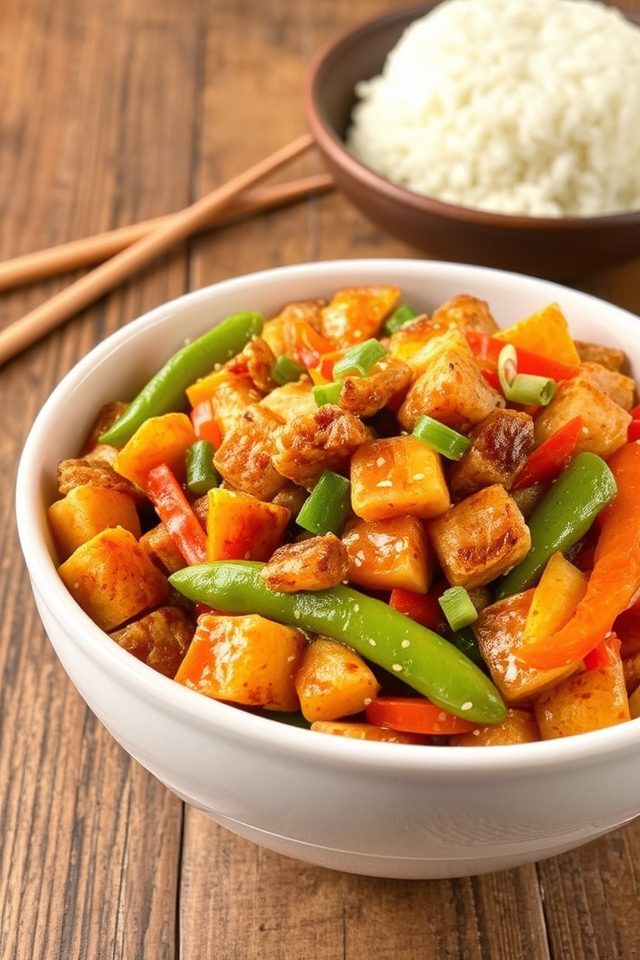 spam and vegetable stir fry