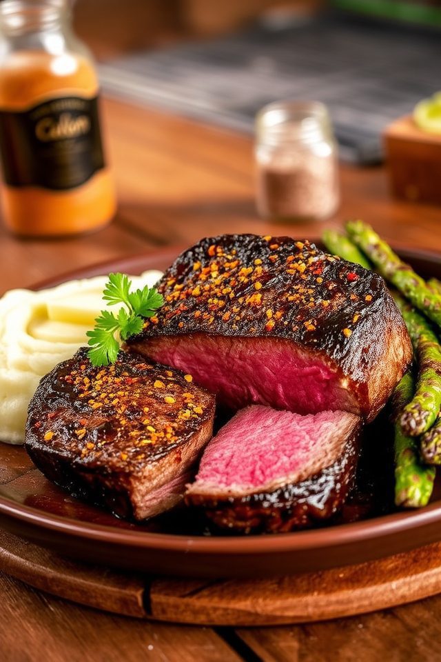 spicy cajun flavored steak