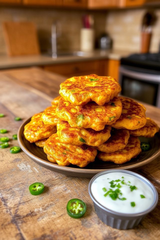 spicy corn fritters recipe