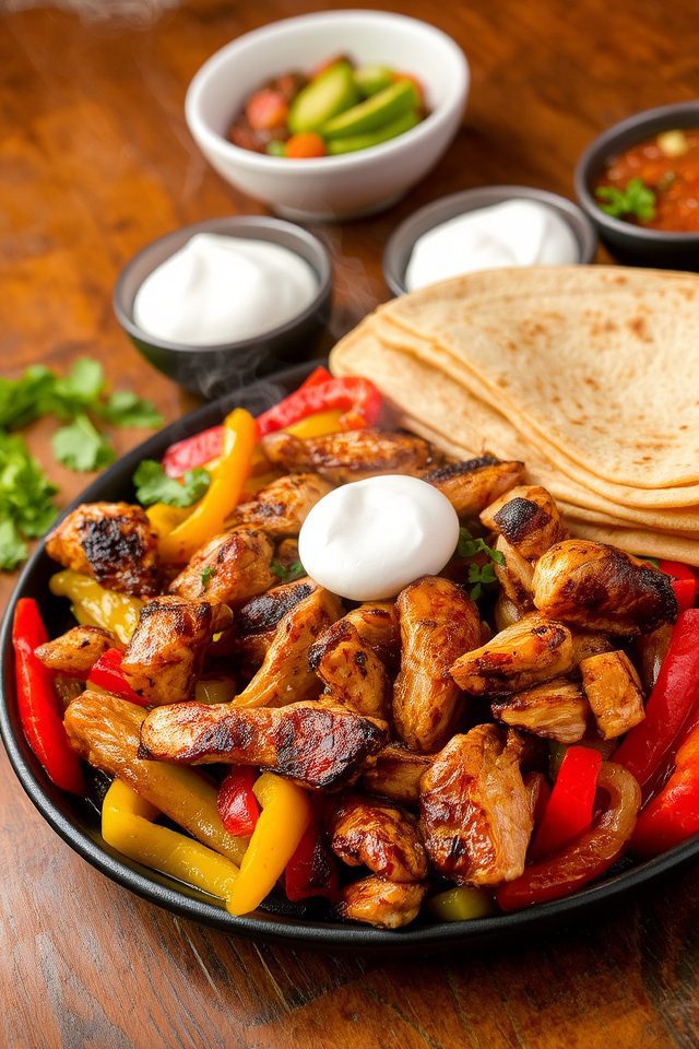 spicy grilled chicken fajitas