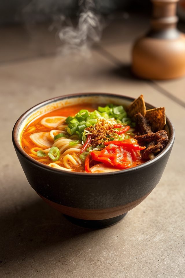 spicy korean noodle bowl