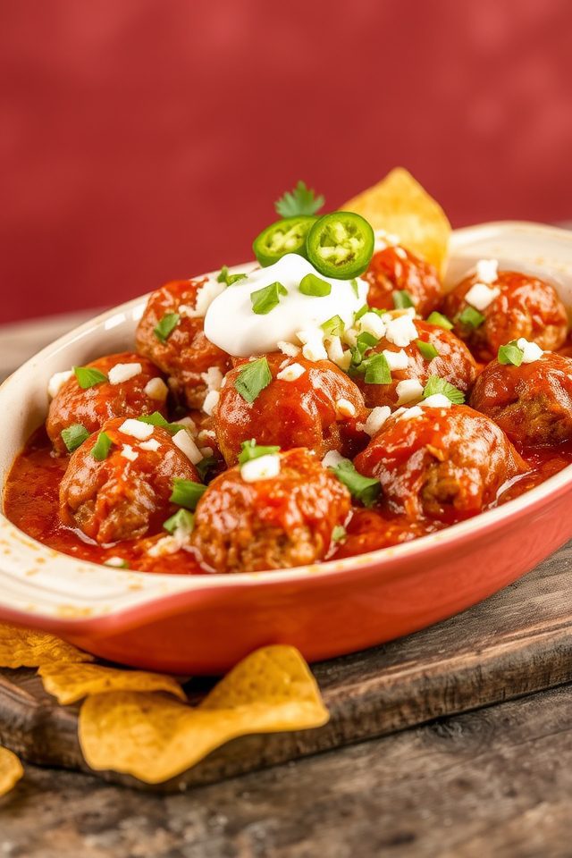 spicy mexican meatball dish