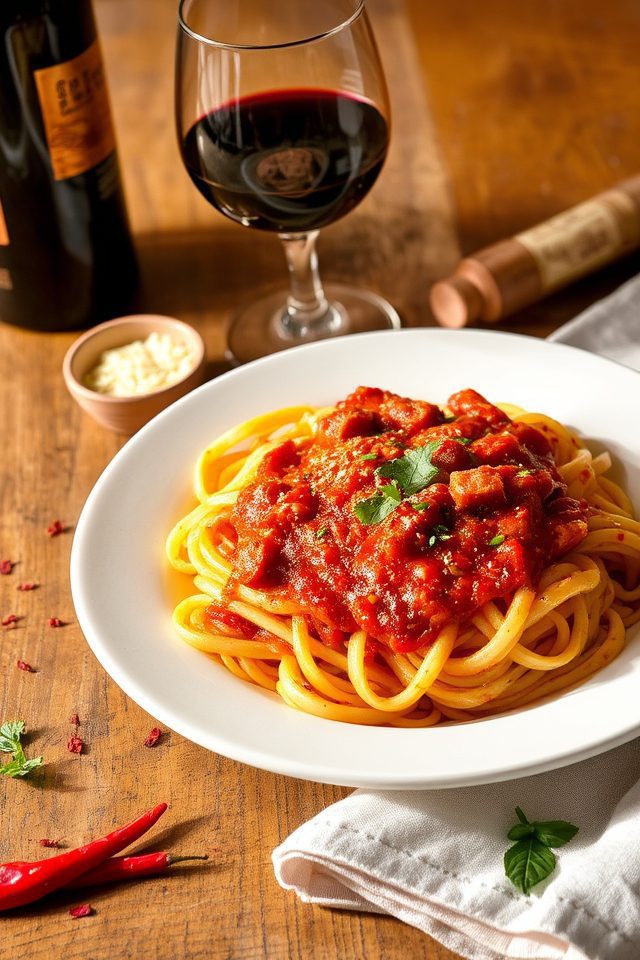 spicy sausage pasta pairing