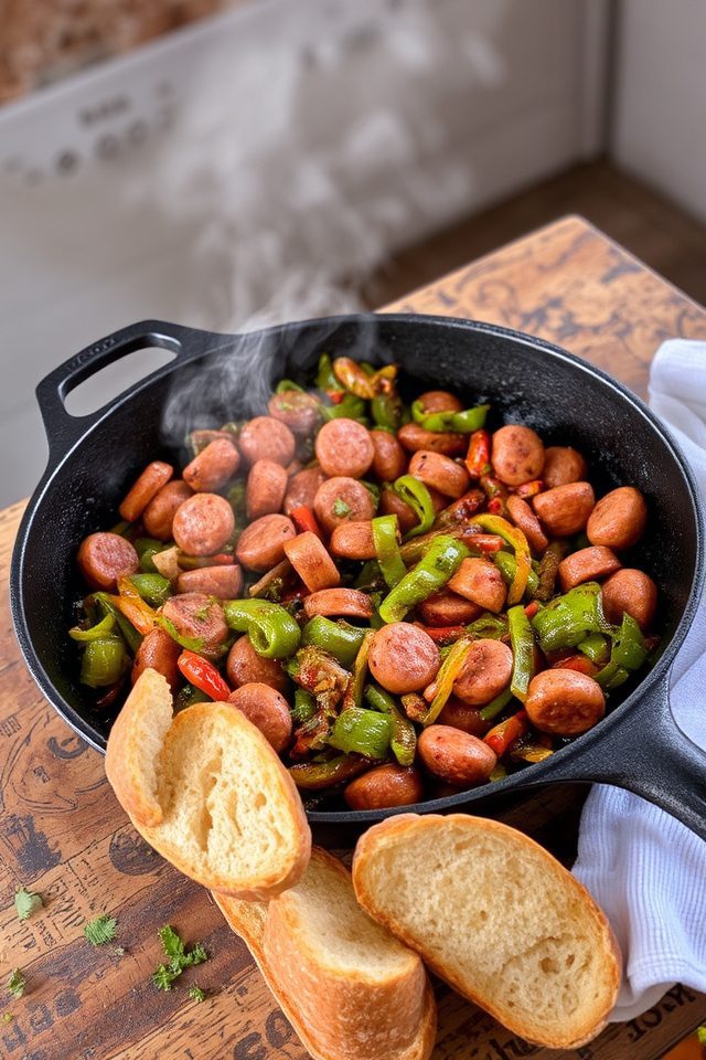 spicy sausage skillet meal