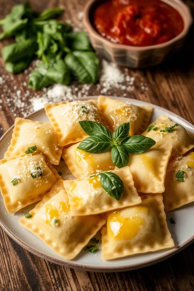 spinach and ricotta ravioli