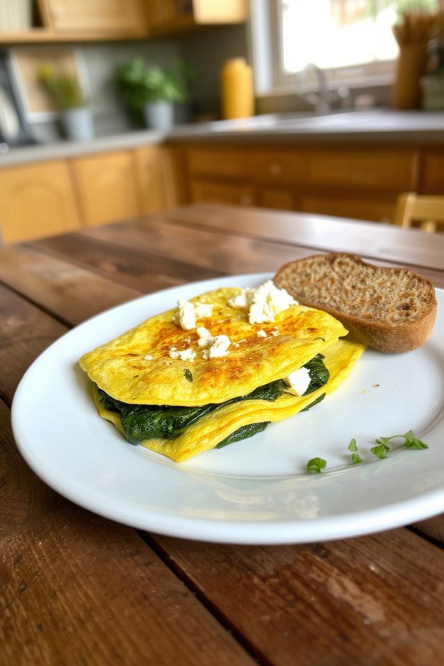 spinach feta breakfast omelet