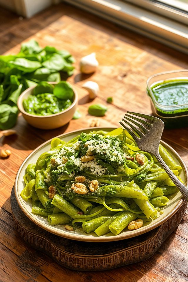 spinach pesto pasta recipe