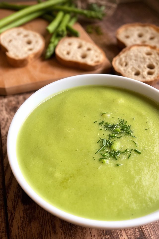 spring asparagus pea soup