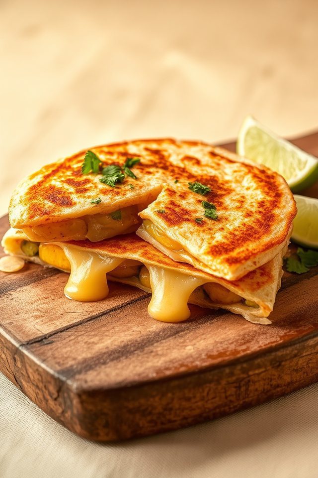 squash and cheese quesadilla