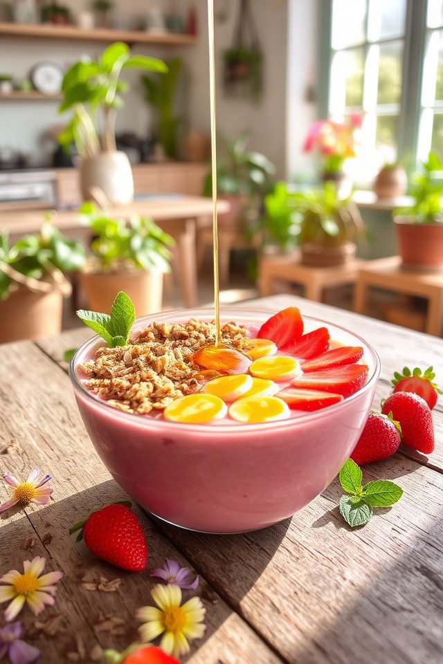 strawberry banana smoothie bowl