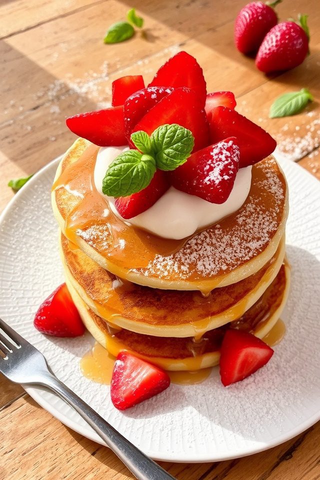 strawberry pancake brunch delight