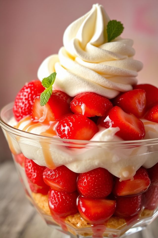 strawberry shortcake ice cream sundae