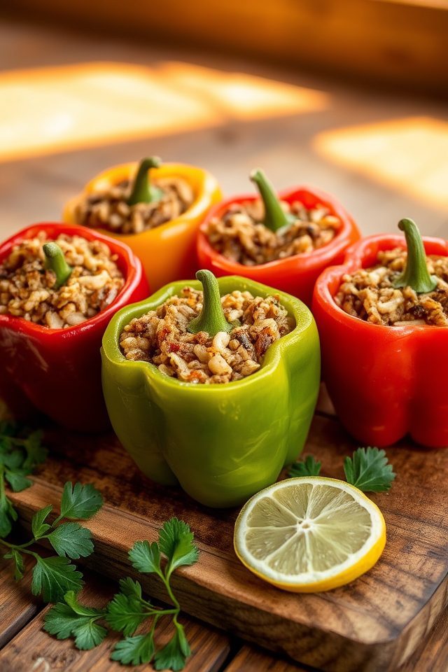 stuffed bell peppers meal